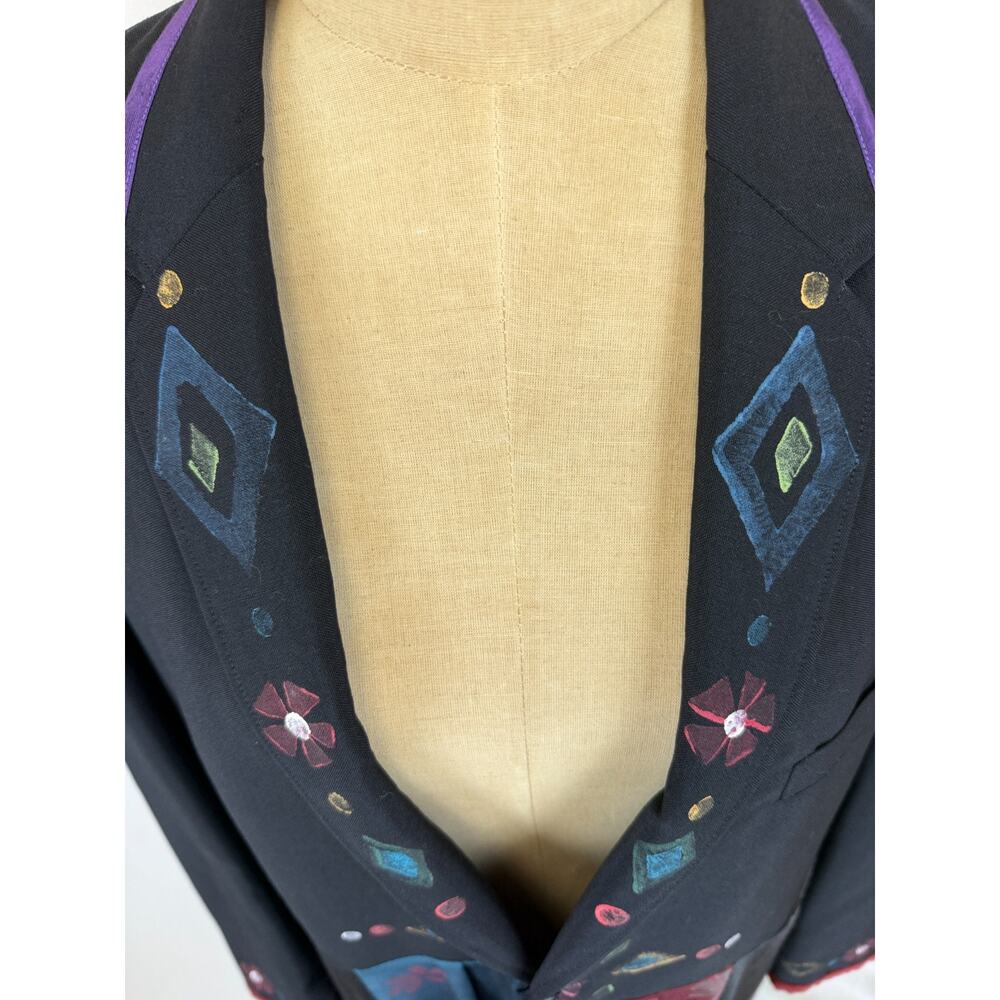 Vintage 90's Staley Gretzinger Black Long Jacket Artwear #50201 One Size - Picture 6 of 11